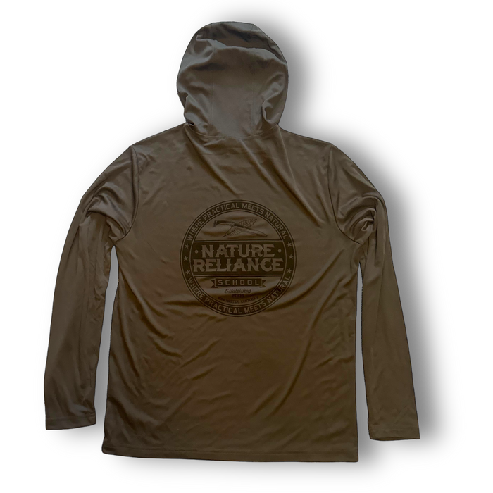 Long Sleeve Moisture-Wicking Polyester Shirt with Hood - Back