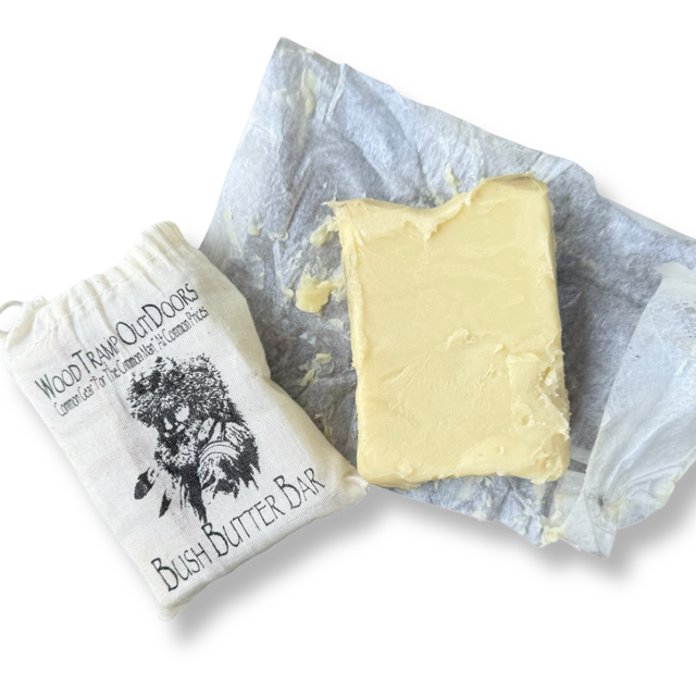 Bush Butter Bar from Wood Tramp Outdoors with canvas storage pouch