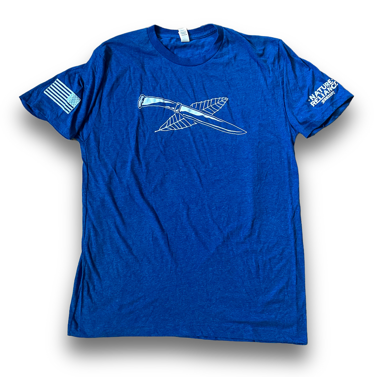 Royal Blue T-Shirt β Vibrant blue Nature Reliance School t-shirt with reinforced seams and sustainable fabric.