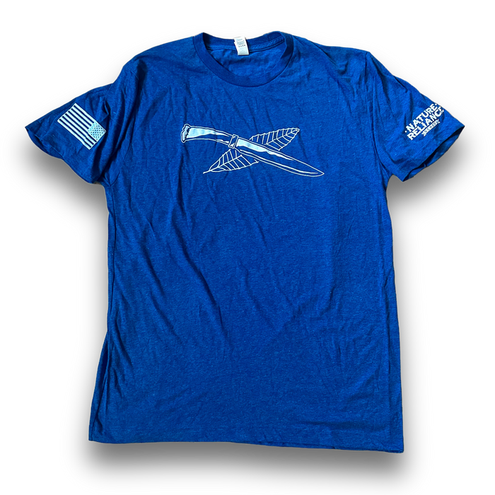 Royal Blue T-Shirt ā Vibrant blue Nature Reliance School t-shirt with reinforced seams and sustainable fabric.