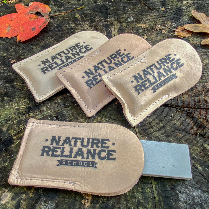 Arkansas Sharpening Stone with Nature Reliance Leather Sleeve