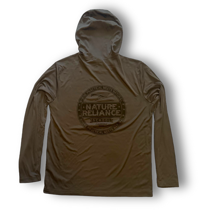 Long Sleeve Moisture-Wicking Polyester Shirt with Hood - Back