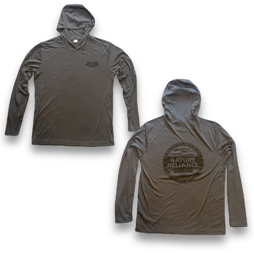 Front and Back Long Sleeve Moisture-Wicking Polyester Shirt with Hood