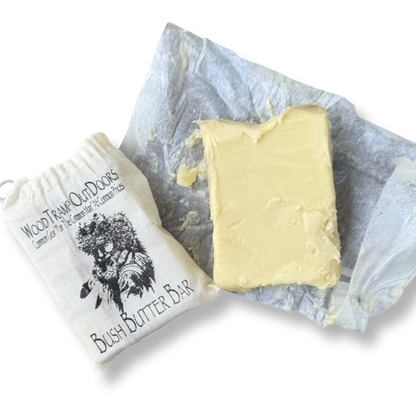 Bush Butter Bar from Wood Tramp Outdoors with canvas storage pouch