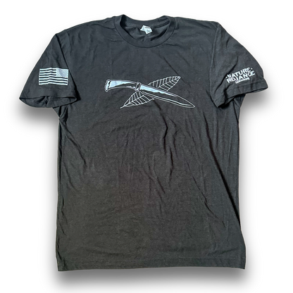 Black T-Shirt – Classic black t-shirt designed for durability and comfort, perfect for outdoor enthusiasts.