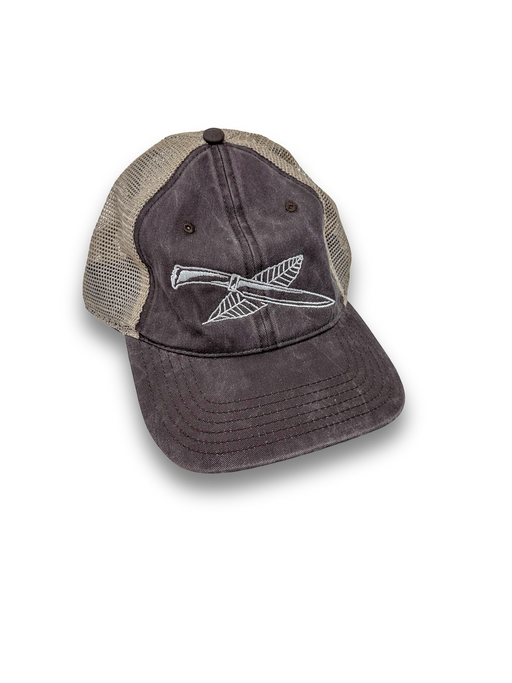 Dark Brown and Khaki Low Profile Trucker Hat