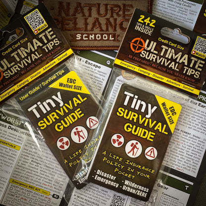 Survival Tin: All-Weather Kindling Fire Starter and Tiny Survival Guide